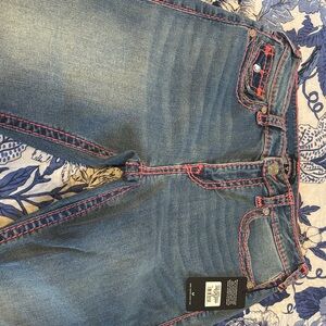 True Religion Denim Jeans with Pink Stitching